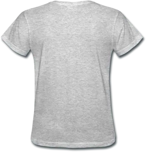 Plain Grey T Shirt Back View PNG image