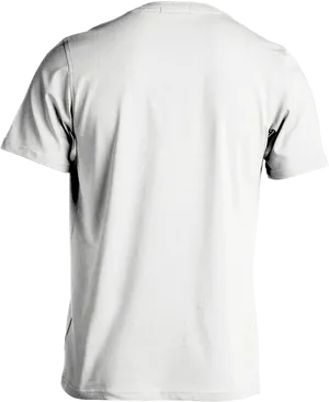 Plain White T Shirt Back View