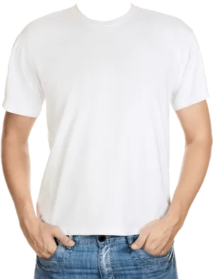 Plain White T Shirt Model PNG image