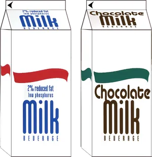 Plainand Chocolate Milk Cartons PNG image