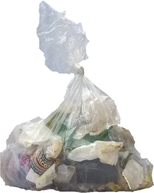 Plastic Bag Filled With Various Trash PNG