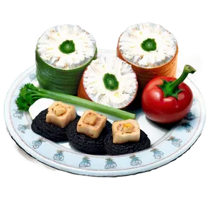 Plate Of Food For Party PNG Eld