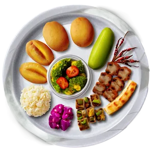 Plate Of Food In Buffet PNG 62