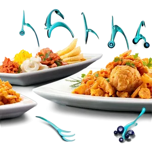 Plate Of Food In Buffet PNG Kka7
