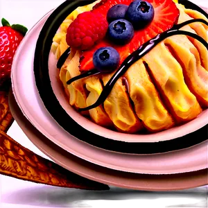 Plate Of Food With Dessert Png 06262024 PNG image