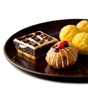 Plate Of Food With Dessert Png 06262024 PNG image