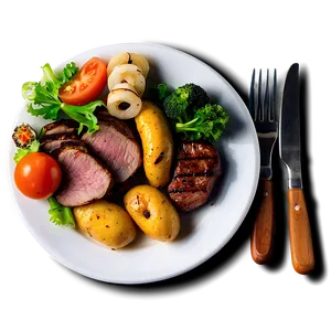 Plate Of Food With Meat Png Tfc24 PNG image