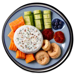 Plate Of Food With Snacks PNG 06262024