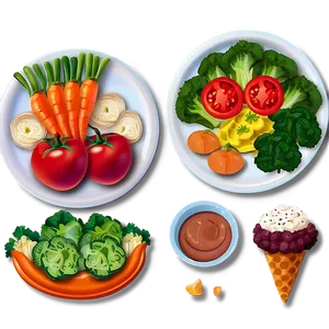 Plate Of Food With Vegetables Png 66 PNG image