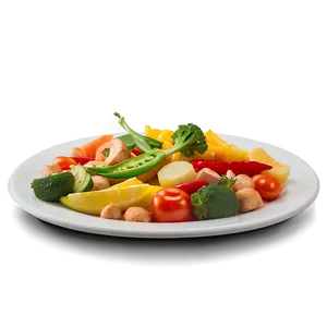 Plate Of Food With Vegetables Png Ukd PNG image