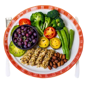 Plate Of Vegan Food PNG Fnx50
