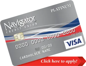 Platinum Visa Debit Card Mockup PNG image