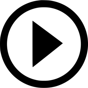 Play Button Icon Blackand White PNG image