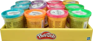 Play Doh Assorted Colors Containers PNG image
