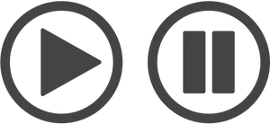 Play Pause Buttons Black Background