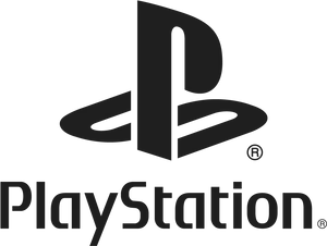 Play Station Logo Blackand White PNG image