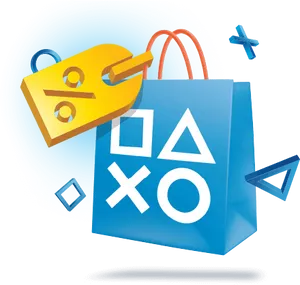 Play Station Shopping Bagand Icons PNG image