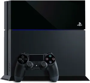 Play Station4 Consoleand Controller PNG image