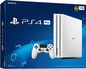 Play Station4 Pro White Edition Box PNG image