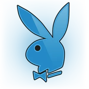 Playboy Bunny Logo Blue Background PNG image