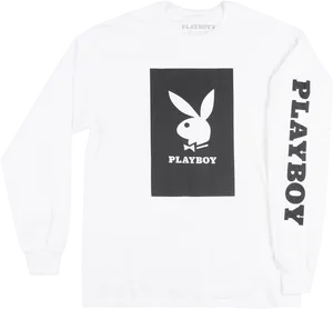 Playboy Logo White Sweatshirt PNG image