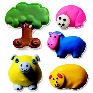 Playdough Farm Animals Set PNG 06132024 PNG