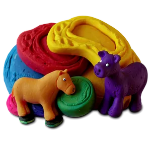 Playdough Farm Animals Set PNG Xid PNG