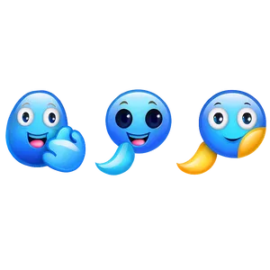 Playful Blue Emoji Icons PNG 99 PNG