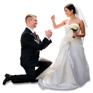 Playful Bride And Groom PNG 12