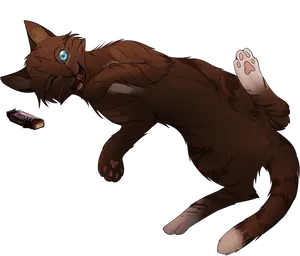 Playful Brown Cat With Snickers Bar PNG image