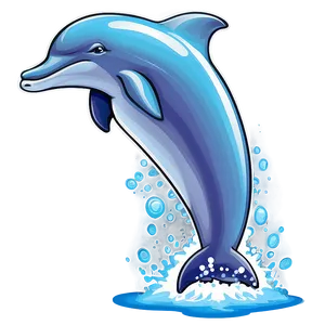 Playful Cartoon Dolphin Drawing Png 06272024 PNG image