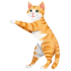 Playful Cat Illustration PNG Sot
