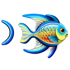 Playful Cute Fish Art PNG 06292024 PNG
