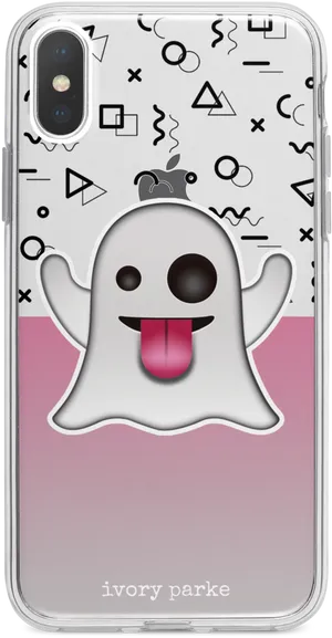 Playful Ghost Phone Case Design PNG image
