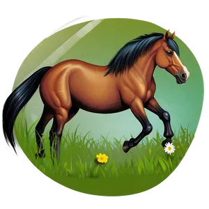 Playful Horse Cartoon Png Qym PNG image