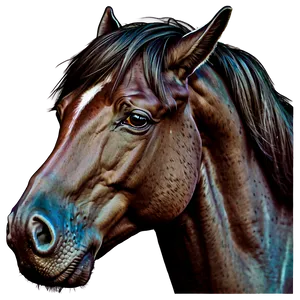 Playful Horse Head Doodle PNG Sxh50 PNG