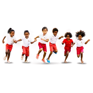 Playful Kids Chasing PNG Grn