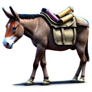 Playful Mule Scene PNG Kmv64