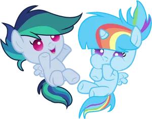 Playful Ponies Vector PNG