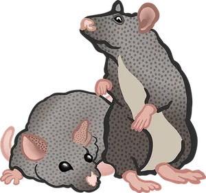 Playful_ Rats_ Vector_ Illustration