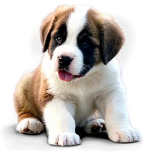 Playful Saint Bernard Puppies Png Mcw90 PNG image