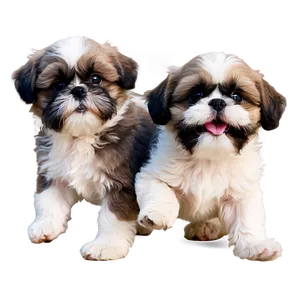 Playful Shih Tzu Puppies Png 52 PNG image