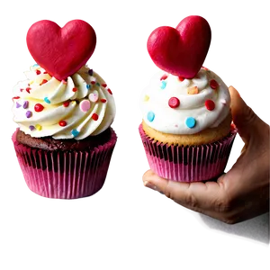 Playful Valentine's Day Cupcakes Png 06202024 PNG image