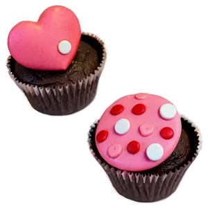 Playful Valentine's Day Cupcakes Png 06202024 PNG image