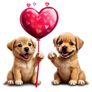 Playful Valentines Puppies Png 45 PNG image