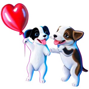 Playful Valentines Puppies Png Jpb46 PNG image