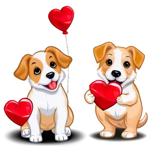 Playful Valentines Puppies Png Mkj63 PNG image