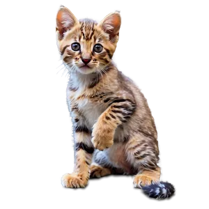 Playful Wildcat Kitten PNG 06132024