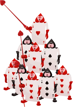 Playing Cards Human Tower