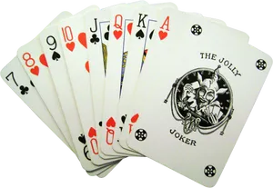 Playing Cards Spreadwith Joker
